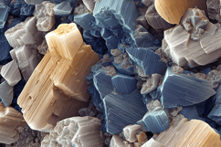 Microscopic Crystal Texture Blue Gold Macro Background Product Image 1