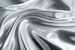 A luxurious silver fabric with smooth folds Product Image 1