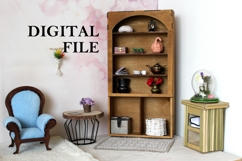 Miniature display cabinet digital file furniture for laser Product Image 1