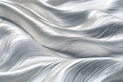 A luxurious silver fabric with smooth waves Product Image 1