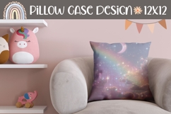Glitter Sky Pillow Sublimation, Rainbow Pillow Template Product Image 1