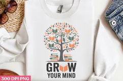 Grow your mind PNG, Book Lover Sublimation PNG Product Image 2