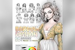 50 Procreate Baroque Fashion Style Stamp Brushes Product Image 1