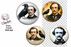 Edgar Allan Poe, Ephemera, PNG, Flower, Clipart Product Image 1