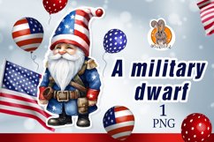 military gnome, america, flag, military uniform Product Image 1