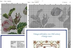 Vintage Cross Stitch Scheme Vintage roses Product Image 2