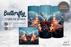 Glowing Butterfly Tumbler wrap luminous fantasy butterfly Product Image 1