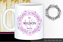 Family monogram SVG, Family Name Sign, Floral frame SVG PNG Product Image 1