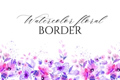 Watercolor Floral Border PNG Product Image 1
