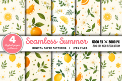 Seamless Summer Tropical Pattern JPG Product Image 1