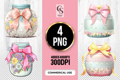 Floral Jar Clipart Sublimation PNG Product Image 1