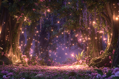 Enchanted Forest Fairytale Background Glowing Lights Magic Product Image 1