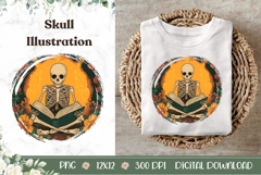 Gothic Skull Illustration PNG, Boho Illustration Product Image 1