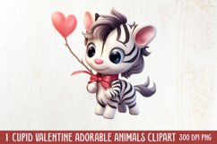 Adorable Animals Cupid Valentine Clipart sublimation Product Image 1