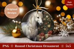 Christmas Round Ornament, Christmas Horse Ornament PNG Product Image 1