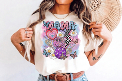 retro mama disco ball PNG sublimation | Mother's Day PNG T-S Product Image 1