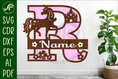 Unicorn Capital Monogram Letter name sign R SVG Product Image 1