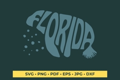 Florida SVG | Manatee Shape Word Art | Sea Cow PNG | Coastal Product Image 2