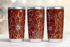20oz Tumbler laser svg wrap| Daisy and Wildflowers pattern Product Image 2