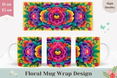 Floral Mug Design, Colorful Flowers Mug PNG, Floral Print Product Image 1