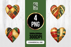 African Print Heart Clipart Sublimation PNG Product Image 1