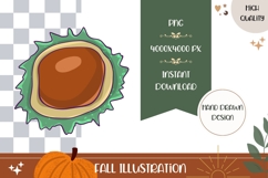 Cartoon Chestnut Illustration, Chestnut PNG, Autumn Print Product Image 1