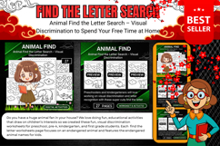 Animal Find the Letter Search Visual Discrimination Kids Product Image 1