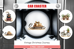 Vintage Christmas Journey Car Coaster Product Image 1