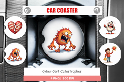 Cyber Cart Catastrophes Car Coaster Product Image 1