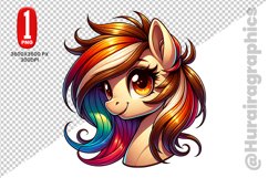 Cute Horse Clipart - PNG File Product Image 1