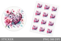 Heart Stickers Design. Valentines Sticker Printable Product Image 1