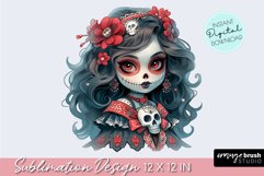 La Catrina PNG Girl Clipart - Day of the Dead Sublimation Product Image 1