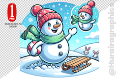 Snow Men Clipart- PNG File Product Image 2