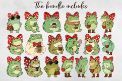 Cute Sassy Frog Girls PNG BUNDLE, Sublimation PNG. Product Image 5