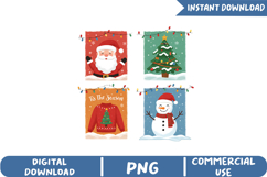 Christmas Squares Sublimation, Christmas Png Product Image 1