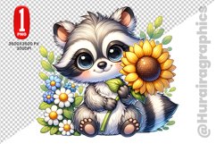 Cute Raccon Clipart - PNG File Product Image 1