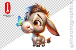 Cute Donkey Clipart - PNG File Product Image 2