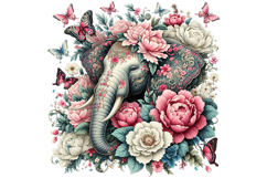Cute Elephant Clipart - PNG File Product Image 2