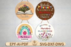 Personalized Teacher Round Door Sign SVG, Gift for Teacher Product Image 1