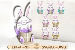 Easter Bunny Egg Holder Ornament Svg,Easter Bunny Egg Holder Product Image 1