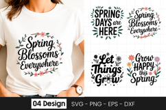 Spring Blossoms Positive Quote SVG PNG Product Image 1