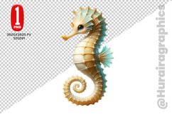 Cute Sea Horse Clipart - PNG File Product Image 1