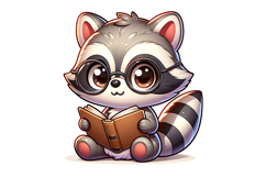 Cute Raccon Clipart - PNG File Product Image 1