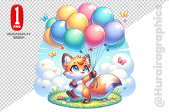 Cute Fox Clipart - PNG File Product Image 1