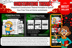 Preschool Construction Theme Printable Worksheets Product Image 1