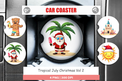 Car Coaster Tropical July Christmas Product Image 1