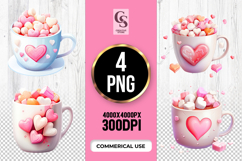 Heart Mug Candy Clipart Sublimation PNG Product Image 1