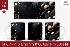 Glitter Christmas Mug Wrap Design, Christmas Baubles Mug Product Image 1