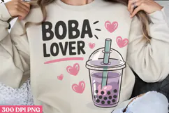 Boba Lover PNG, Boba Sublimation PNG Product Image 1