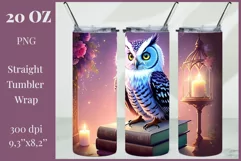 Tumbler Sublimation Design Magical Owl / Tumbler Wrap / PNG Product Image 1